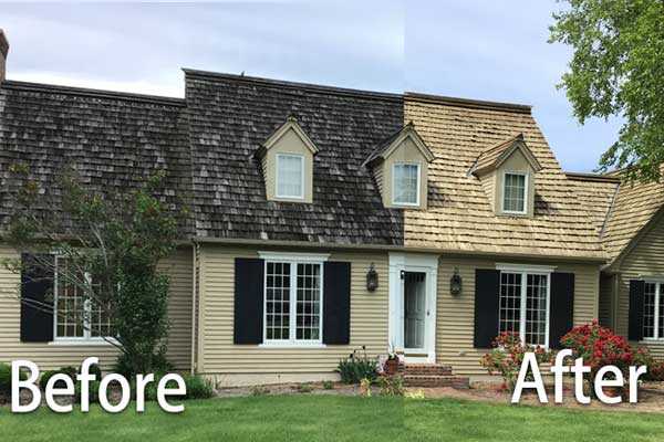 ceder roof wood roof soft washing