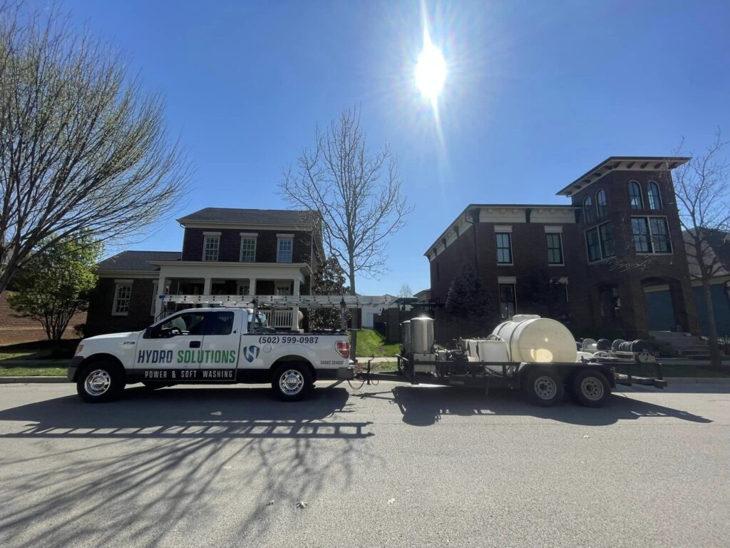 Hydro Solutions providing residential pressure washing services