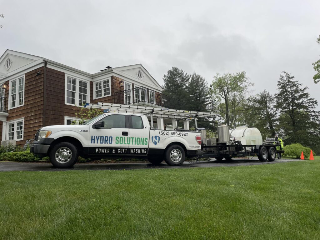 Hydro Solutions providing residential pressure washing services