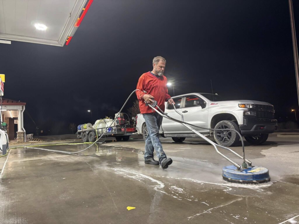 gas station pressure washing militance